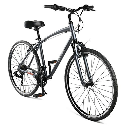 Comfort Bike : Retrospec Unisex's Barron Comfort Hybrid Bike 21-Speed with Wide, Multi-Surface Tires 16" Small, Graphite