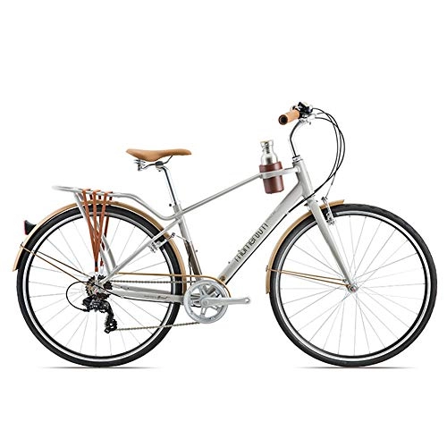 Comfort Bike : Road Bike Adult Children Convenient Ultra-light Leisure Bicycle Suitable for City Commuting To Work, Gray