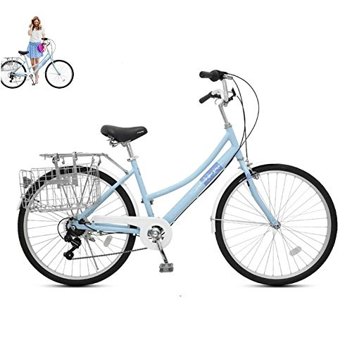 Comfort Bike : S.N S Bicycle Adult Ladies Speed Ordinary Retro Lightweight Bicycle 7 Speed 26 Inches