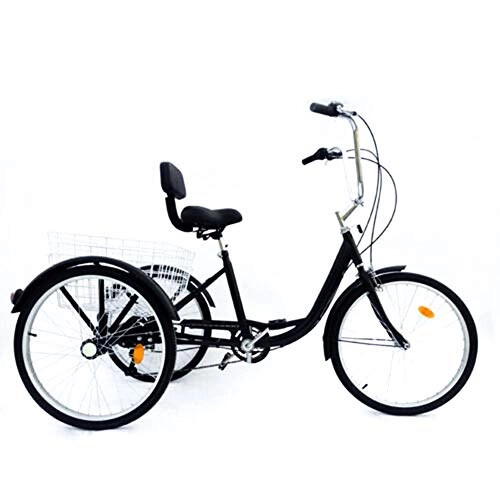 Comfort Bike : SHIOUCY 24 in Wheels Adult Trike, Adults Tricycle, High Tensile Steel Frame and Tig Welded, Grandmother & Grandfather Gift UK Stock