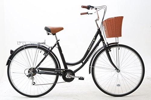 Comfort Bike : Sunrise Cycles Unisex's Spring Shimano 6 Speeds Ladies and Girls Dutch Style City Bike, Black 3, 700 C