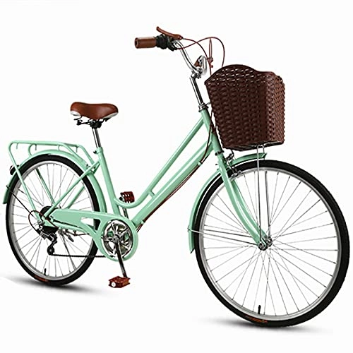 Comfort Bike : Swing around 31-Inch, 34-Inch Adult Bicycle with Pneumatic Tires for Men And Women, Women's Bicycles, Students Commuting Shared Bicycles, Green, 31in