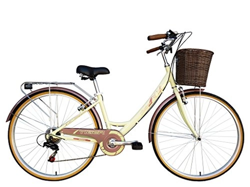 Comfort Bike : Tiger Traditional Alloy 700c Ladies Bike (Coffee & Cream, 17" Frame)