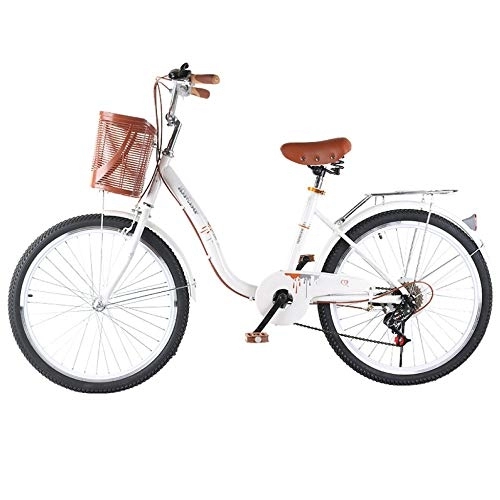 Comfort Bike : TRGCJGH Bicycle Adult Ladies Speed Ordinary Retro Lightweight Bicycle 6 Speed 20 Inches, 22 Inches, 24 Inches, A-20inches