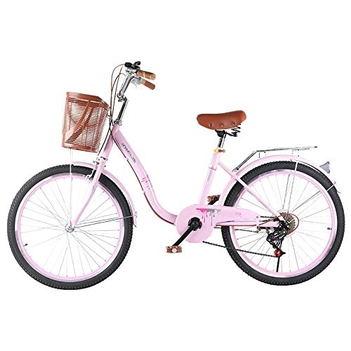 Comfort Bike : TRGCJGH Bicycle Adult Ladies Speed Ordinary Retro Lightweight Bicycle 6 Speed 20 Inches, 22 Inches, 24 Inches, C-20inches