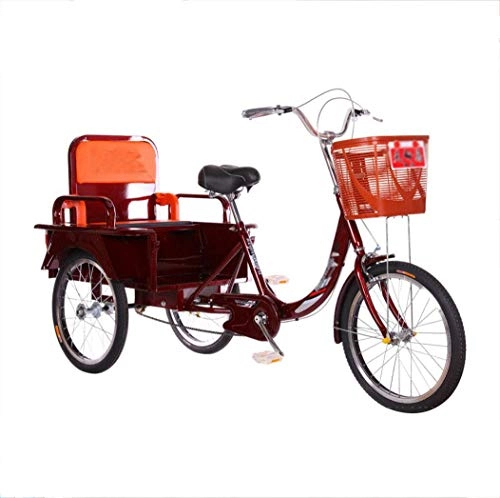 Comfort Bike : Tricycle adult 3-wheel dual-purpose pedal cargo, manned light bicycle pedal small mobility manpower middle-aged and elderly shopping outing
