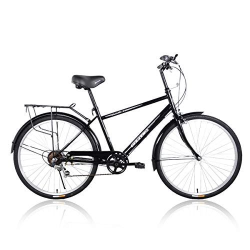 Comfort Bike : Urban Commuter Bike, 26 Inch Lightweight Adult City Bicycle 7 Speed Mens And Women City Bicycle, High Carbon Steel Frame, Leisure Bicycle for City Riding And Commuting