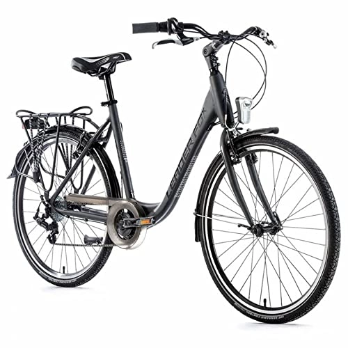 Comfort Bike : Velo Musculaire City Bike 26 Leader Fox domesta 2021 Femme Gris Mat 7v Cadre alu 17 Pouces (Taille Adulte 165 à 173 cm)