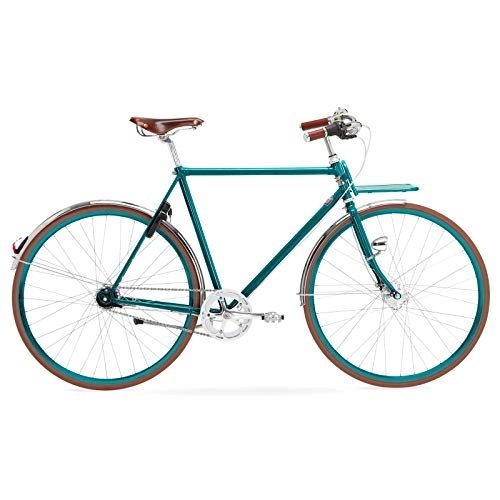 Comfort Bike : Velorbis Kopenhagen Fusion Bike for Men, 22.5" Step-Over Frame with 7 speeds (Turquoise blue, 57 cm / 7 Speed)