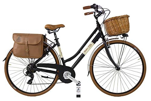 Comfort Bike : Via Veneto by Canellini Bike City Bike CTB Citybike Vintage Bycicle Aluminium Retro Dolce Vita Woman Lady (Black, 46)