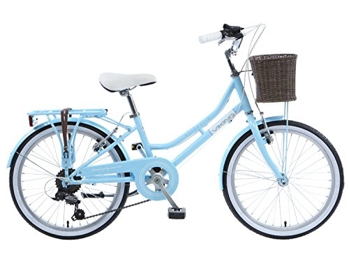 Comfort Bike : Viking Belgravia Girls Traditional Heritage 20" Wheel 6 Speed Bike Blue