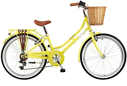 Comfort Bike : Viking Belgravia Girls Traditional Heritage 24" Wheel 6 Speed Bike Lemon