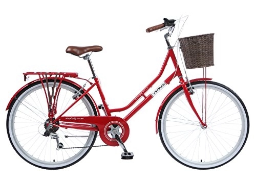 Comfort Bike : Viking Belgravia Ladies Traditional Heritage 26" Wheel 6 Speed Bike 16" Red