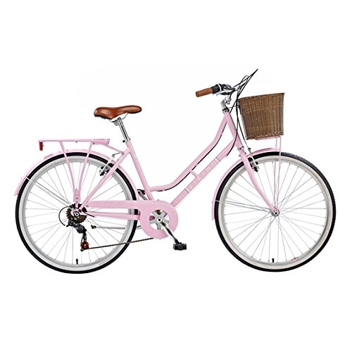 Comfort Bike : Viking Women's Belgravia 26 Inch Wheel Heritage Bike-Pink, 16 Inch