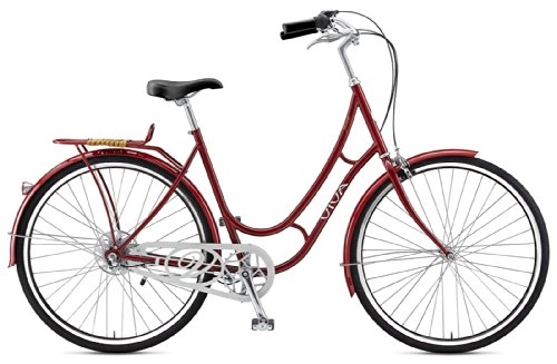 Comfort Bike : Viva Juliett 3 City Bike, 28 inch Wheels, Women's Bike, Red, 47 cm Frame