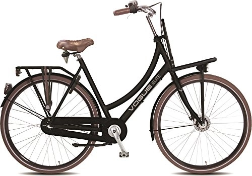 Comfort Bike : Vogue 28Inch Women's Holland Nostalgia Bicycle Aluminium Women Elite Plus 3Gear Roller Brake Matte Black RH: 50cm