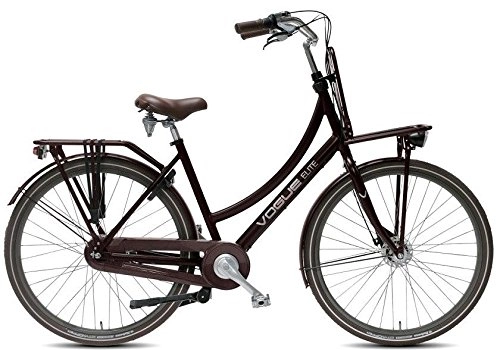 Comfort Bike : Vogue 28Inch Women's Holland Nostalgia Bicycle Aluminium Women Elite Plus 7-Speed Roller Brake Matte Brown RH: 50cm