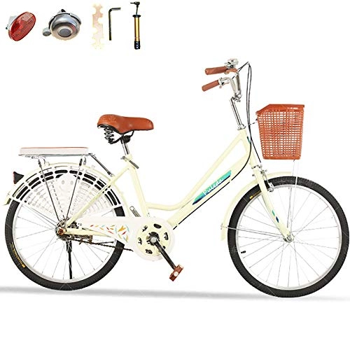 Comfort Bike : Women Bike, Ladies City Bike, Single Speed Commuter Bicycle, Adjustable Height, 20'' / 22'' / 24'' / 26'', With Bell And Assembly Tool