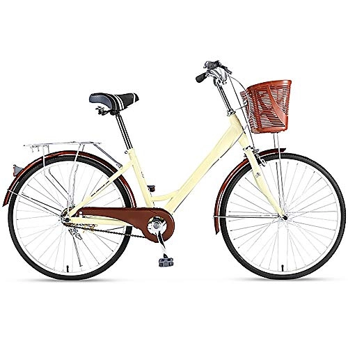 Comfort Bike : WuZhong W Bicycle High Carbon Steel Frame City Single Speed Recreational Vehicle Commuter Car 24 Inch