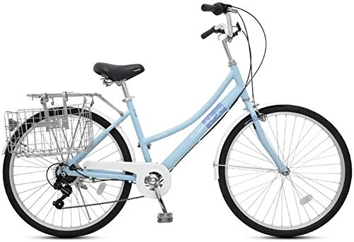 Comfort Bike : XYLUCKY Bicycle Adult Ladies Speed Ordinary Retro Lightweight Bicycle, 7 Speed 26 Inches Beach Cruiser Bicycle for Men and Women's, Blue