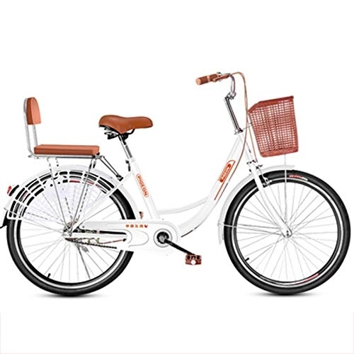 Comfort Bike : XYLUCKY Women's City Bicycle, High Hardness And High Carbon Steel Outdoor 24'' / 26'' Male / female Student Single Speed Bike, Outdoor Urban Road Bikes, white, 24