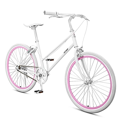 Comfort Bike : ZXQZ Cruiser Bikes, 24 Inch Beach Bike for Women, Classic Retro Bicycler, Comfortable Commuter Bicycle for Leisure Picnics Outing (Color : White)