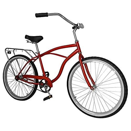 Cruiser Bike : 26-inch Single Speed Commute Body Ease Women's Committed Outdoor Comfortable Bicycle For Women Mountain Bikes Girls (Orange, One Size)