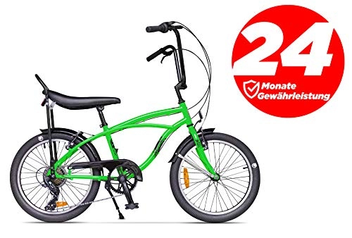 Cruiser Bike : Ape Rider Cruiser Bicycle For Men and Women Green - 20" Citybike Cruiser 7 Speed - Recommended Height 140-170 cm