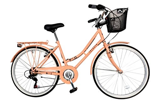 Cruiser Bike : Aurai Trekker Ladies Heritage Bike 26" 6 Speed - Peach