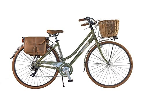 Cruiser Bike : Bike City Bike CTB Citybike Vintage Bycicle Aluminium Retro Dolce Vita Woman Lady (Green Olive, 46)