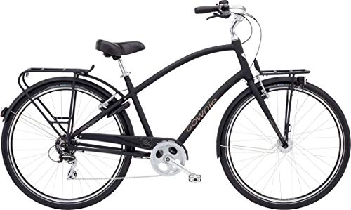 Cruiser Bike : Electra Townie Commute 8D EQ Men's Beach Cruiser Bicycle 28Inches Wheel Lights, Multi-Coloured, black