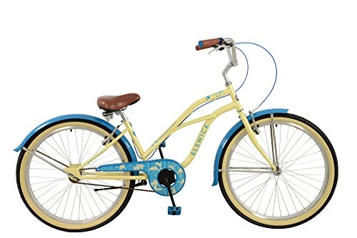 Cruiser Bike : Elswick Women's Jumeirah Beach Bike, Yellow & Blue, Size 12
