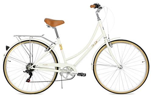 Cruiser Bike : FabricBike Step City - Lady's Step Through Urban Bike 7 Speed. Vintage bike, Classic bicycle, Retro bicycle, Women's bicycle, Dutch bike. (Sand Cream)