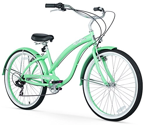 Cruiser Bike : Firmstrong Bella Classic Seven Speed Beach Cruiser Bicycle, 26-Inch, Mint Green