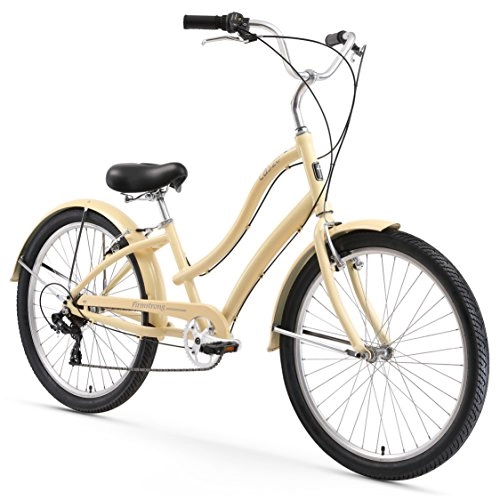 Cruiser Bike : Firmstrong Women's CA-520 Alloy 7-Speed Beach Cruiser Bicycle, 26-Inch, Vanilla