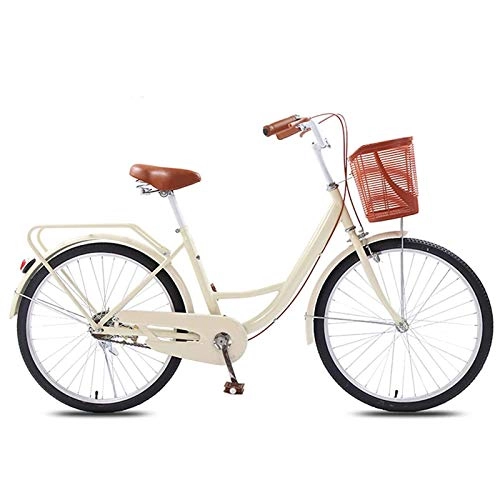 Cruiser Bike : GOLDGOD Single Speed Cruiser Bikes Vintage 20 Inch Ladies Shock Absorption City Bicycle with Double Disc Brake Ultra Light Portable City Bike for Height 120-145cm