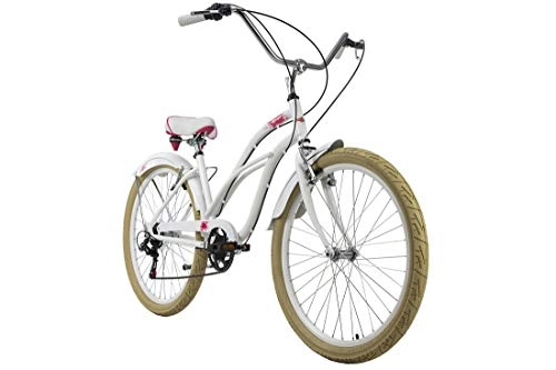 Cruiser Bike : KS Cycling Unisex – Adult's Beachcruiser 26 Inch Splash White RH 44 cm, 26 Zoll