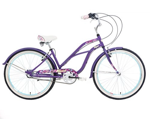 Cruiser Bike : Mizani Women's Flyer 3 Beach Cruiser Bike-Metallic Purple, 17-Inch