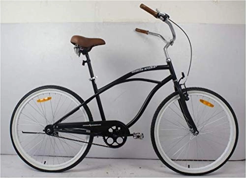Cruiser Bike : movable Beach Men' Cruiser Bike Coral, 26" inch steel frame, 1 speed single-speed bike with coaster brakes and kickstand wide tires, cushiony wide saddle, and soft grips