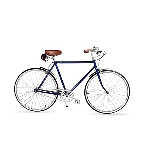Cruiser Bike : QILIYING Cruiser Bike Inner Three-speed Transmission Retro Bicycle DIY Brazed Frame Men's Bicycle (Color : Deep blue, Number of speeds : 3)