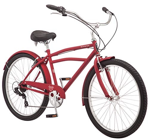 Cruiser Bike : Schwinn Huron Men's Cruiser Bike, 7-Speed, 26" Wheels, Red