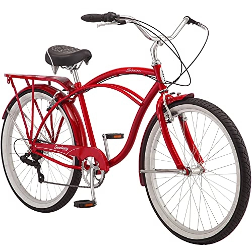Cruiser Bike : Schwinn Sanctuary 7 Cruiser Bike, Featuring Retro-Styled 16-Inch / Small Step-Through and 18-Inch / Medium Step-Over Steel Frames, 7-Speed Drivetrain, Front and Rear Fenders, Rear Rack, and 26-Inch Wheels