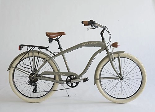 Cruiser Bike : Via Veneto Men's Cruiser Bicycle Made in Italy, Men's, green matt