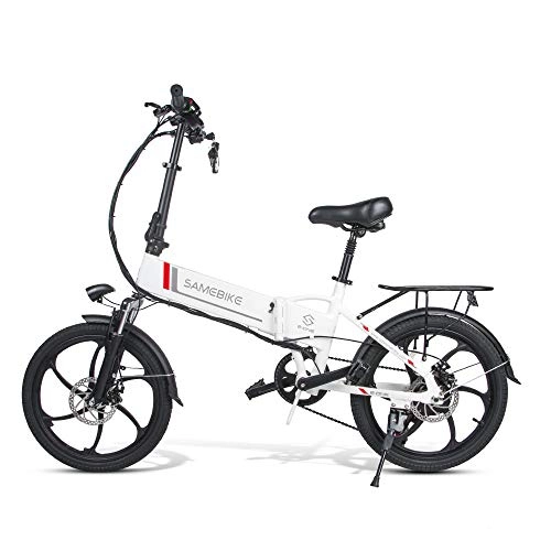 Electric Bike : 【UK Next Working Day Delivery】Samebike 20LVXD30 Electric Bike 26"Aluminum alloy suspension mountain frame (White)