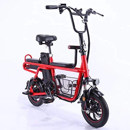Electric Bike : 12" Electric Bike Adult Foldable Electric Mountain Bike with Removable 48v / / 10ah Lithium-ion Battery 240w 24km / h 3 Modes to Choose Beach Snow Bicycle Suitable for urban commuting, Red