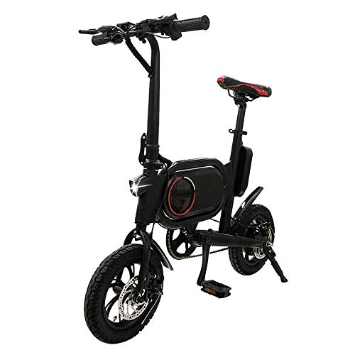 Electric Bike : 12" Folding Electric Bike, Electric Bicycle with USB Charging Port And 3 Riding Modes for Adults And Teenagers, Dual Disc Brakes, 350W Brushless Motor, Black