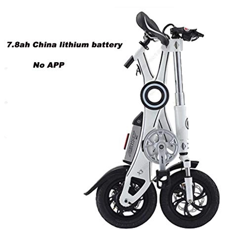 Electric Bike : 12-Inch Folding Electric Bicycle Aluminum Alloy Lithium Battery Bicycle Mini Adult Electric Bike Parent-Child Ebike, 7.8Ah Single Seat, A