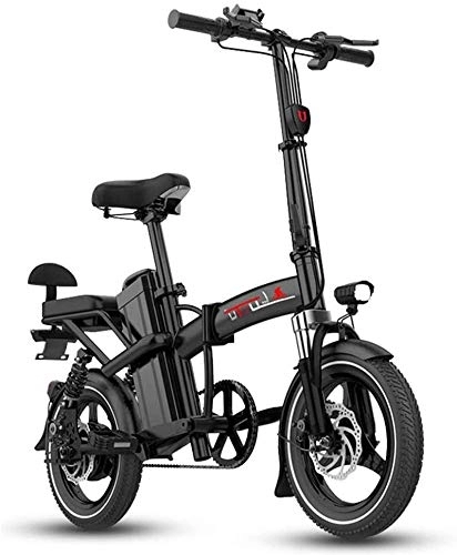 Electric Bike : 14" 350W 36V 8Ah Folding Electric Bike Bicycle, Rear Rack Removable Lithium Battery Beach Snow Bicycle Moped Electric Mountain Bike Powerful Motor Aluminum Frame With Bicycle Light