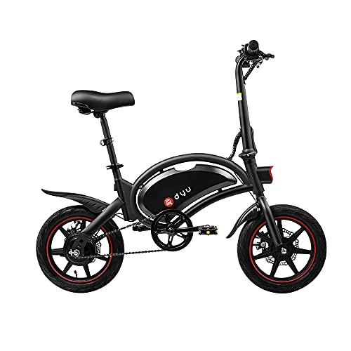 Electric Bike : 14"Adult Folding Electric Bike, Commuting E-Bike for Women Men, 6AH / 10AH Removable Lithium-Ion Battery, Max Speed 25 km / h, 36V 250W Motor and Smart Speed (Black Ebkie-10AH)