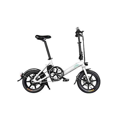 Electric Bike : 14 Inch FIIDO D3 Folding Electric Moped Bike For Men Women, 36v 360W 7.8Ah（White）